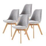 darrahopens Furniture > Bar Stools & Chairs La Bella 4 Set Grey Retro Dining Cafe Chair Padded Seat