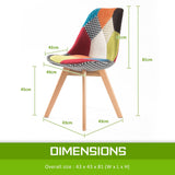 darrahopens Furniture > Bar Stools & Chairs La Bella 4 Set Multi Colour Retro Dining Cafe Chair Padded Seat