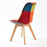 darrahopens Furniture > Bar Stools & Chairs La Bella 4 Set Multi Colour Retro Dining Cafe Chair Padded Seat