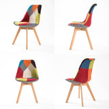 darrahopens Furniture > Bar Stools & Chairs La Bella 4 Set Multi Colour Retro Dining Cafe Chair Padded Seat