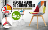 darrahopens Furniture > Bar Stools & Chairs La Bella 4 Set Multi Colour Retro Dining Cafe Chair Padded Seat