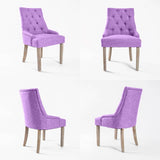 darrahopens Furniture > Bar Stools & Chairs La Bella 4 Set Violet French Provincial Dining Chair Amour Oak Leg