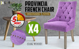 darrahopens Furniture > Bar Stools & Chairs La Bella 4 Set Violet French Provincial Dining Chair Amour Oak Leg