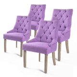 darrahopens Furniture > Bar Stools & Chairs La Bella 4 Set Violet French Provincial Dining Chair Amour Oak Leg