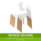 darrahopens Furniture > Bar Stools & Chairs La Bella 4 Set White Retro Belloch Stackable Dining Cafe Chair
