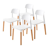 darrahopens Furniture > Bar Stools & Chairs La Bella 4 Set White Retro Belloch Stackable Dining Cafe Chair