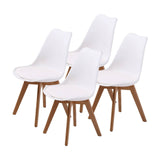 darrahopens Furniture > Bar Stools & Chairs La Bella 4 Set White Retro Dining Cafe Chair Padded Seat