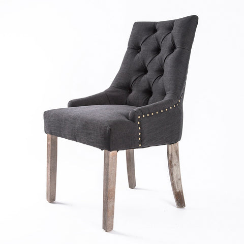 darrahopens Furniture > Bar Stools & Chairs La Bella Black (Charcoal) French Provincial Dining Chair Amour Oak Leg