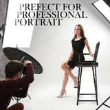 darrahopens Furniture > Bar Stools & Chairs La Bella Black Folding Tall Chair DARK HUMOR Movie Director 75cm