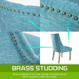 darrahopens Furniture > Bar Stools & Chairs La Bella Blue French Provincial Dining Chair Amour Oak Leg