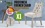 darrahopens Furniture > Bar Stools & Chairs La Bella Cream French Provincial Dining Chair Amour Oak Leg