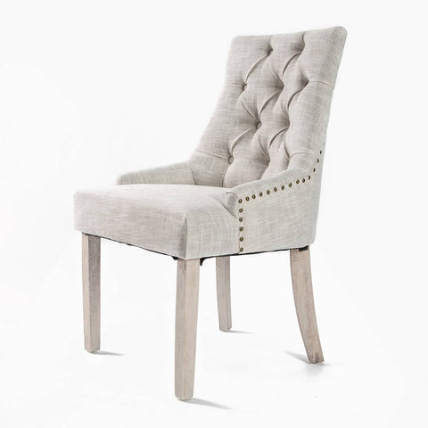 darrahopens Furniture > Bar Stools & Chairs La Bella Cream French Provincial Dining Chair Amour Oak Leg