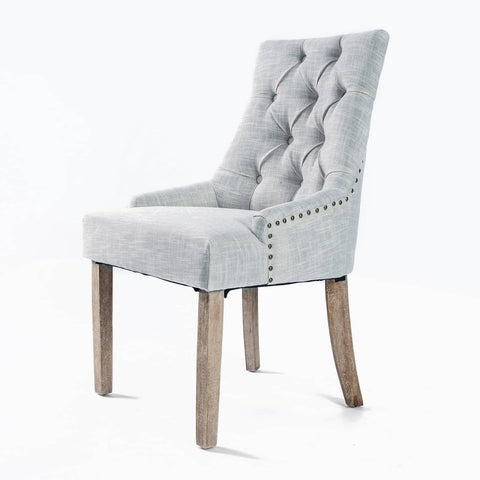 darrahopens Furniture > Bar Stools & Chairs La Bella Grey French Provincial Dining Chair Amour Oak Leg