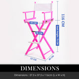 darrahopens Furniture > Bar Stools & Chairs La Bella Pink Folding Tall Chair DARK HUMOR Movie Director 75cm