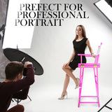 darrahopens Furniture > Bar Stools & Chairs La Bella Pink Folding Tall Chair DARK HUMOR Movie Director 75cm