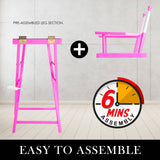 darrahopens Furniture > Bar Stools & Chairs La Bella Pink Folding Tall Chair DARK HUMOR Movie Director 75cm