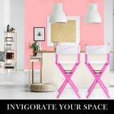 darrahopens Furniture > Bar Stools & Chairs La Bella Pink Folding Tall Chair DARK HUMOR Movie Director 75cm