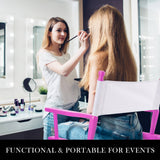 darrahopens Furniture > Bar Stools & Chairs La Bella Pink Folding Tall Chair DARK HUMOR Movie Director 75cm