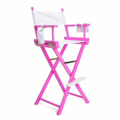 darrahopens Furniture > Bar Stools & Chairs La Bella Pink Folding Tall Chair DARK HUMOR Movie Director 75cm