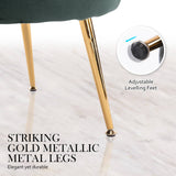 darrahopens Furniture > Bar Stools & Chairs La Bella Shell Scallop Green Armchair Accent Chair Velvet + Round Ottoman Footstool