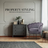 darrahopens Furniture > Bar Stools & Chairs La Bella Shell Scallop Grey Armchair Lounge Chair Accent Velvet