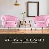 darrahopens Furniture > Bar Stools & Chairs La Bella Shell Scallop Pink Armchair Lounge Chair Accent Velvet