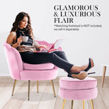 darrahopens Furniture > Bar Stools & Chairs La Bella Shell Scallop Pink Armchair Lounge Chair Accent Velvet