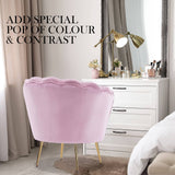 darrahopens Furniture > Bar Stools & Chairs La Bella Shell Scallop Pink Armchair Lounge Chair Accent Velvet