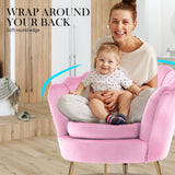 darrahopens Furniture > Bar Stools & Chairs La Bella Shell Scallop Pink Armchair Lounge Chair Accent Velvet