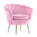 darrahopens Furniture > Bar Stools & Chairs La Bella Shell Scallop Pink Armchair Lounge Chair Accent Velvet