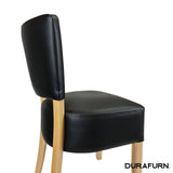 Darrahopens Furniture > Bar Stools & Chairs Memphis Club Chair - Black Dolaro Vinyl Seat and Backrest - Wenge Frame