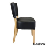 Darrahopens Furniture > Bar Stools & Chairs Memphis Club Chair - Black Dolaro Vinyl Seat and Backrest - Wenge Frame