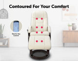 darrahopens Furniture > Bar Stools & Chairs PU Leather Deluxe Massage Chair Recliner Ottoman Lounge Remote