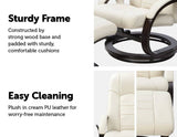 darrahopens Furniture > Bar Stools & Chairs PU Leather Deluxe Massage Chair Recliner Ottoman Lounge Remote