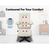 darrahopens Furniture > Bar Stools & Chairs PU Leather Massage Chair Recliner Ottoman Lounge Remote