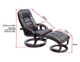 darrahopens Furniture > Bar Stools & Chairs PU Leather Massage Chair Recliner Ottoman Lounge Remote