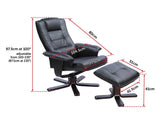 darrahopens Furniture > Bar Stools & Chairs PU Leather Massage Chair Recliner Ottoman Lounge Remote