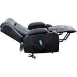 darrahopens Furniture > Bar Stools & Chairs Recliner Chair Electric Massage Chair Lift Heated Leather Lounge Sofa Black