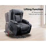darrahopens Furniture > Bar Stools & Chairs Recliner Chair Electric Massage Chair Lift Heated Leather Lounge Sofa Black