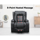 darrahopens Furniture > Bar Stools & Chairs Recliner Chair Electric Massage Chair Lift Heated Leather Lounge Sofa Black