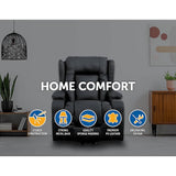 darrahopens Furniture > Bar Stools & Chairs Recliner Chair Electric Massage Chair Lift Heated Leather Lounge Sofa Black