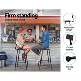 darrahopens Furniture > Bar Stools & Chairs Set of 2 Artiss Bar Stools Pinewood Metal - Black and Wood