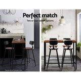 darrahopens Furniture > Bar Stools & Chairs Set of 2 Artiss Bar Stools Pinewood Metal - Black and Wood
