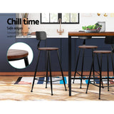 darrahopens Furniture > Bar Stools & Chairs Set of 2 Artiss Bar Stools Pinewood Metal - Black and Wood