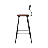 darrahopens Furniture > Bar Stools & Chairs Set of 2 Artiss Bar Stools Pinewood Metal - Black and Wood