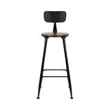 darrahopens Furniture > Bar Stools & Chairs Set of 2 Artiss Bar Stools Pinewood Metal - Black and Wood