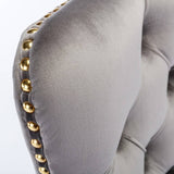 Darrahopens Furniture > Bar Stools & Chairs Velvet Home Office Chair- Grey