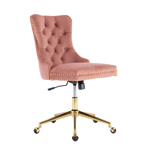 Darrahopens Furniture > Bar Stools & Chairs Velvet Home Office Chair- Grey