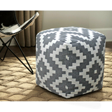 darrahopens Furniture > Bar Stools & Chairs Vintage Geometric Pouf Cotton Printed Footstool Ottoman Pouffe Cover 55 cm X 45