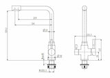Darrahopens Furniture > Bathroom 2023 Brushed Brass Gold L shape 3 way filter water kitchen mixer tap faucet Stainless steel Made PVD plated